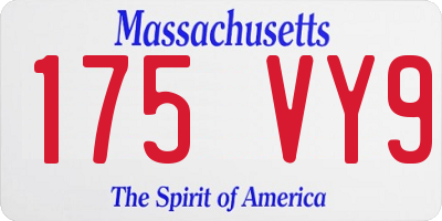 MA license plate 175VY9