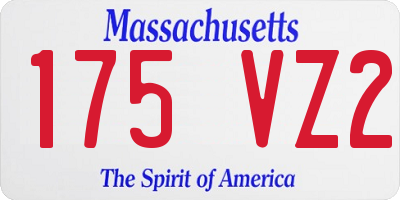MA license plate 175VZ2
