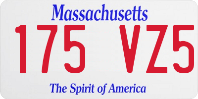 MA license plate 175VZ5