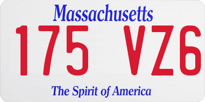 MA license plate 175VZ6