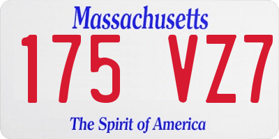 MA license plate 175VZ7
