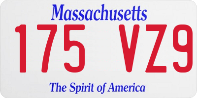 MA license plate 175VZ9