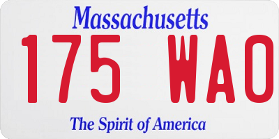 MA license plate 175WA0