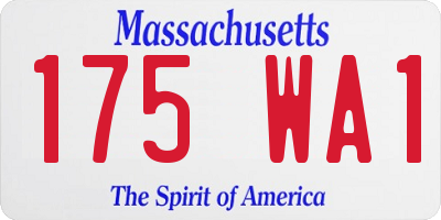 MA license plate 175WA1