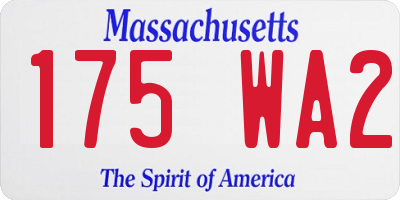 MA license plate 175WA2