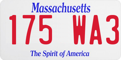MA license plate 175WA3