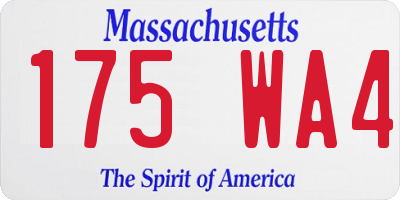 MA license plate 175WA4