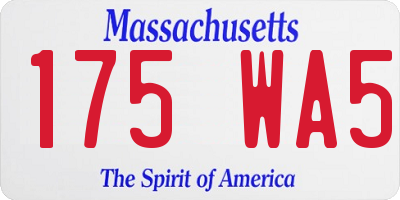 MA license plate 175WA5