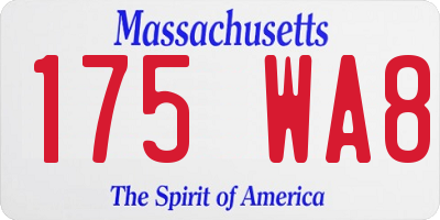 MA license plate 175WA8
