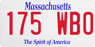 MA license plate 175WB0