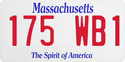 MA license plate 175WB1