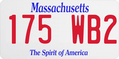 MA license plate 175WB2