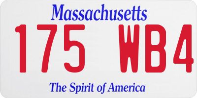 MA license plate 175WB4