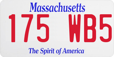 MA license plate 175WB5