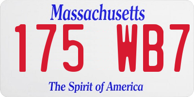 MA license plate 175WB7