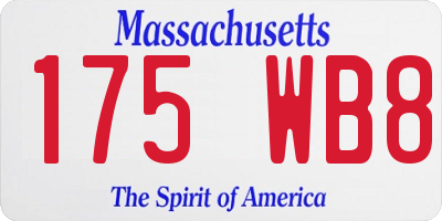 MA license plate 175WB8