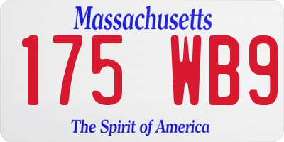 MA license plate 175WB9