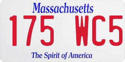 MA license plate 175WC5