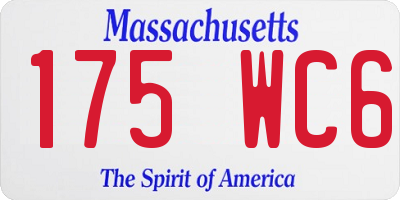 MA license plate 175WC6
