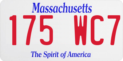 MA license plate 175WC7