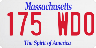 MA license plate 175WD0