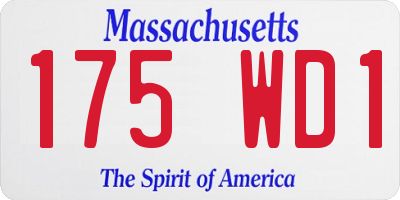 MA license plate 175WD1