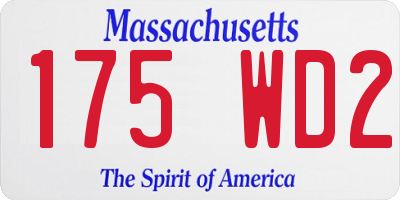 MA license plate 175WD2