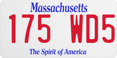 MA license plate 175WD5