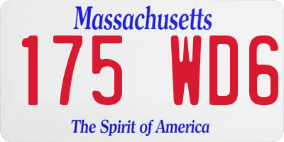 MA license plate 175WD6