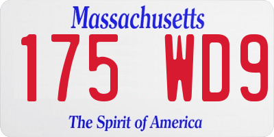 MA license plate 175WD9