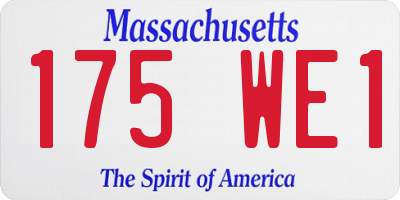 MA license plate 175WE1