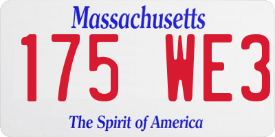 MA license plate 175WE3