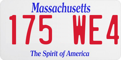 MA license plate 175WE4