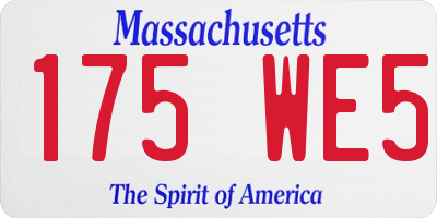 MA license plate 175WE5