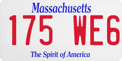MA license plate 175WE6