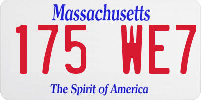 MA license plate 175WE7