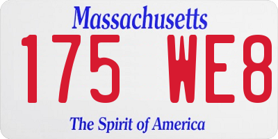 MA license plate 175WE8