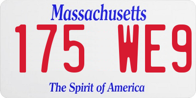 MA license plate 175WE9