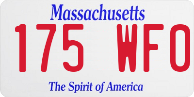 MA license plate 175WF0