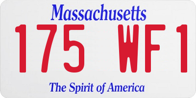 MA license plate 175WF1