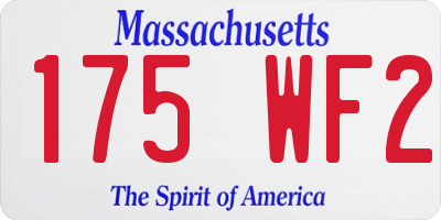 MA license plate 175WF2