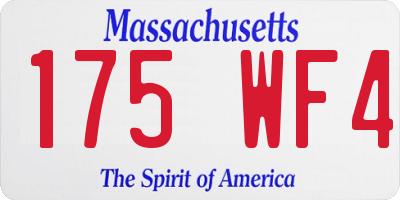 MA license plate 175WF4