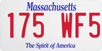 MA license plate 175WF5