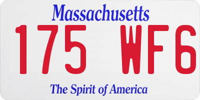 MA license plate 175WF6