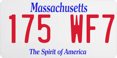 MA license plate 175WF7