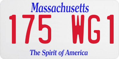 MA license plate 175WG1