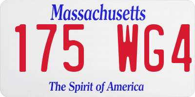 MA license plate 175WG4