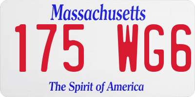 MA license plate 175WG6