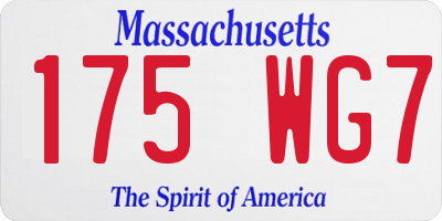 MA license plate 175WG7