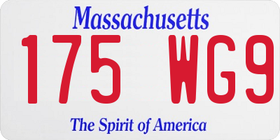 MA license plate 175WG9